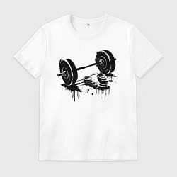 Мужская футболка Штанга и блины граффити