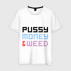 Мужская футболка Pussy, money, weed
