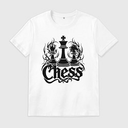 Мужская футболка Шахматные фигуры в огне