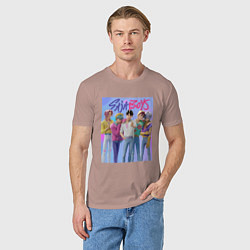 Футболка хлопковая мужская Saja Boys, Кейпоп-охотницы на демонов, цвет: пыльно-розовый — фото 2