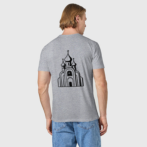 Мужская футболка Если ангел твой за твоим плечом арт свечи / Меланж – фото 4