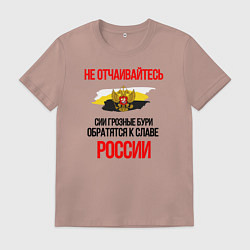 Мужская футболка Бури обратятся к славе России Ушаков цветной орнам