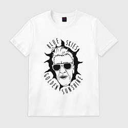 Футболка хлопковая мужская Blue Skies Golden Sunshine, цвет: белый