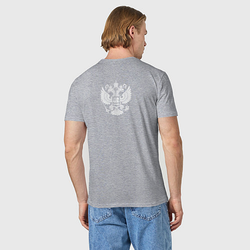 Мужская футболка Позывной монархист белый арт с черно-желтым / Меланж – фото 4