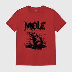 Футболка хлопковая мужская Крот в ярости, цвет: красный