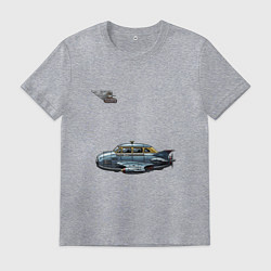 Мужская футболка Летающее такси ретрофутуризм стримлайн