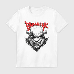 Футболка хлопковая мужская Берсерк Шрек, цвет: белый