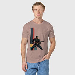 Футболка хлопковая мужская Поп-арт, белогвардеец, цвет: пыльно-розовый — фото 2