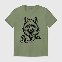 Мужская футболка Арктический лис каллиграфической надписью