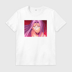 Футболка хлопковая мужская Окаменяющий взгляд Райдер Fate, цвет: белый