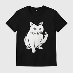 Мужская футболка Кот Бендер - средний палец