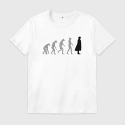 Футболка хлопковая мужская Эволюция Шерлока, цвет: белый