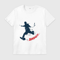 Футболка хлопковая мужская Футболист, цвет: белый