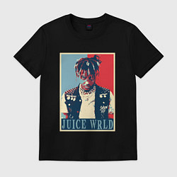 Футболка хлопковая мужская Rapper Juice WRLD, цвет: черный