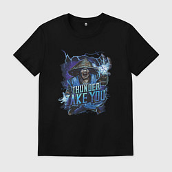 Футболка хлопковая мужская Райден - гром заберёт тебя, цвет: черный