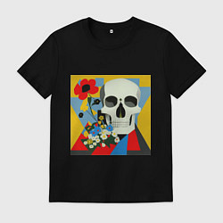 Мужская футболка Череп в красочных цветах