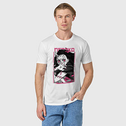 Футболка хлопковая мужская Клинок, рассекающий демонов, Незуко, цвет: белый — фото 2