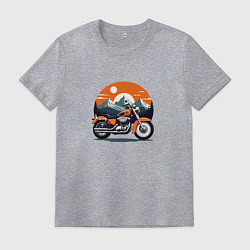 Футболка хлопковая мужская Дорога свободы, цвет: меланж