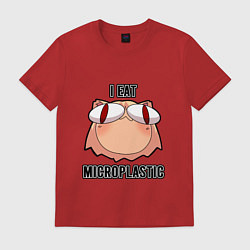 Футболка хлопковая мужская Некоарк - Neco Arc - I eat microplastic - anime me, цвет: красный
