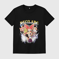 Мужская футболка Некоарк - Cat metal - only black - anime meme