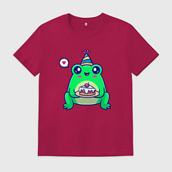 Мужская футболка Лягушка с тортиком