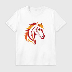 Мужская футболка Красная огненная лошадь, символ года
