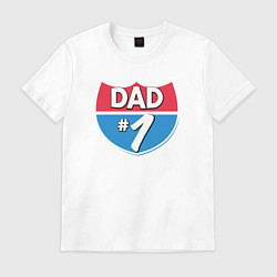Футболка хлопковая мужская Dad 1, цвет: белый