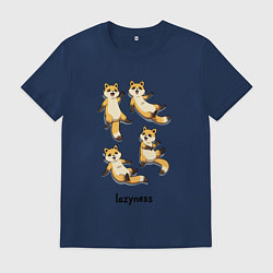 Футболка хлопковая мужская Ленивые еноты, цвет: тёмно-синий