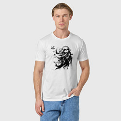 Футболка хлопковая мужская Dead night, цвет: белый — фото 2