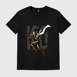 Футболка хлопковая мужская Ванпанчмен КО, цвет: черный