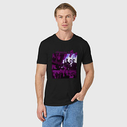 Футболка хлопковая мужская Depeche Mode in violet, цвет: черный — фото 2
