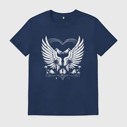 Мужская футболка Сердце гор с крыльями