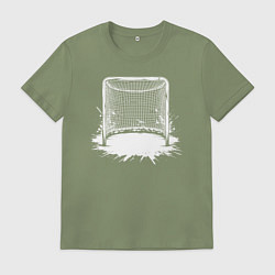 Футболка хлопковая мужская Хоккейная рамка, цвет: авокадо
