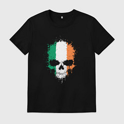 Футболка хлопковая мужская Череп - Ирландия, цвет: черный