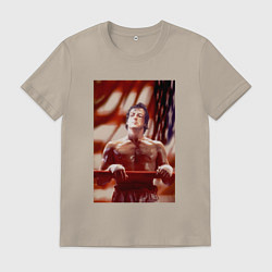 Футболка хлопковая мужская Чемпион Рокки, цвет: миндальный