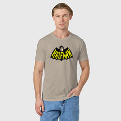 Футболка хлопковая мужская Halfman Batman, цвет: миндальный — фото 2