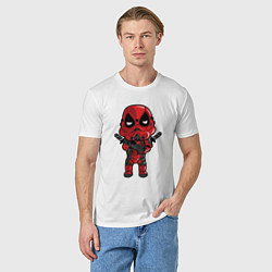 Футболка хлопковая мужская Trooper Deadpool, цвет: белый — фото 2