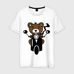 Мужская футболка Медведь на мотороллере