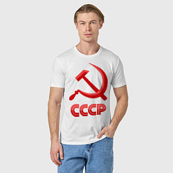 Футболка хлопковая мужская СССР Логотип, цвет: белый — фото 2