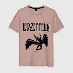 Футболка хлопковая мужская Led Zeppelin, цвет: пыльно-розовый
