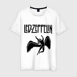 Футболка хлопковая мужская Led Zeppelin, цвет: белый