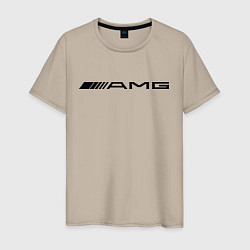 Футболка хлопковая мужская AMG, цвет: миндальный