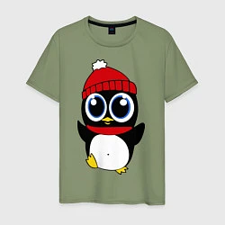 Мужская футболка Удивленный пингвинчик