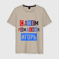 Мужская футболка С днем рождения, Игорь