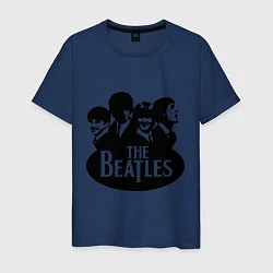 Футболка хлопковая мужская The Beatles Band, цвет: тёмно-синий