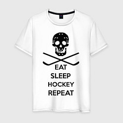 Мужская футболка Eat sleep hockey repeat