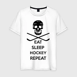Мужская футболка Eat sleep hockey repeat
