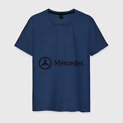 Футболка хлопковая мужская Mercedes Logo, цвет: тёмно-синий