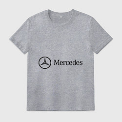 Футболка хлопковая мужская Mercedes Logo, цвет: меланж