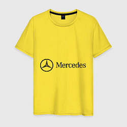 Футболка хлопковая мужская Mercedes Logo, цвет: желтый